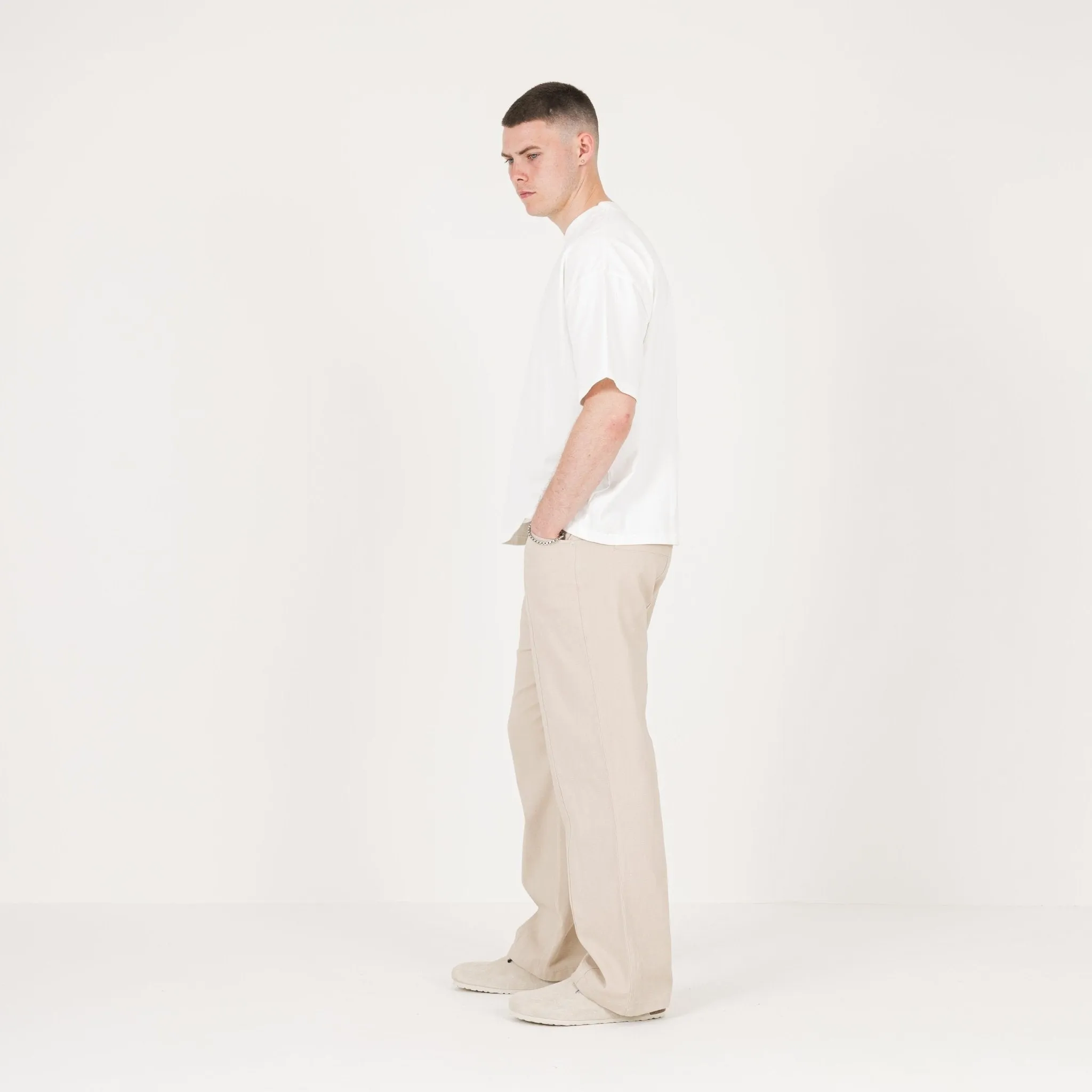 Cropped T-Shirt - Bone White