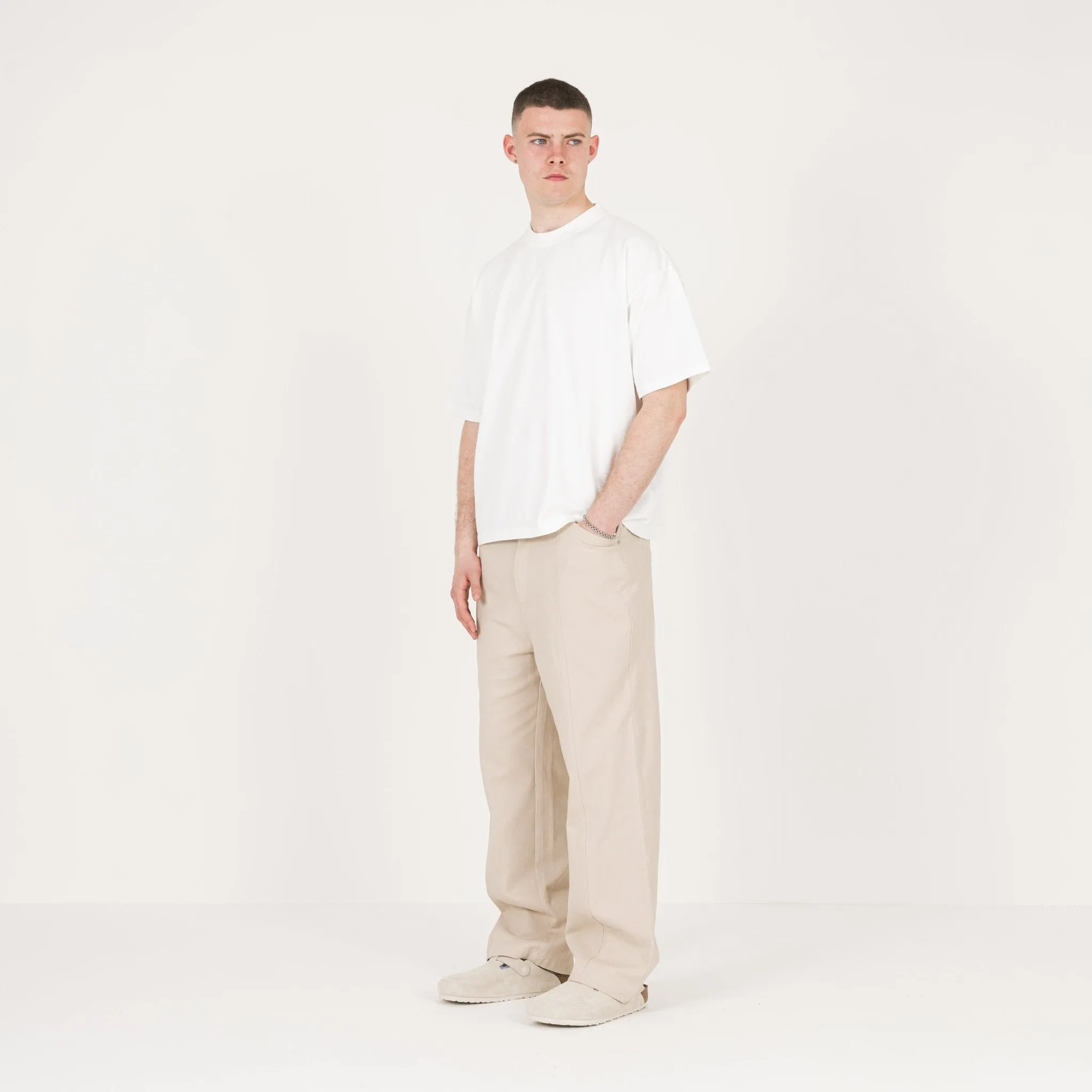 Cropped T-Shirt - Bone White