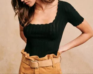 Fashion Petal Collar Knitted Shirt