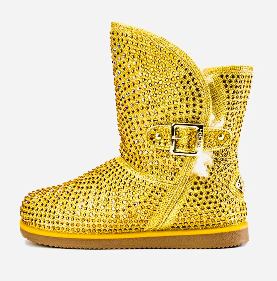 Gold Rhinestone Swarovski Crystal  Boots