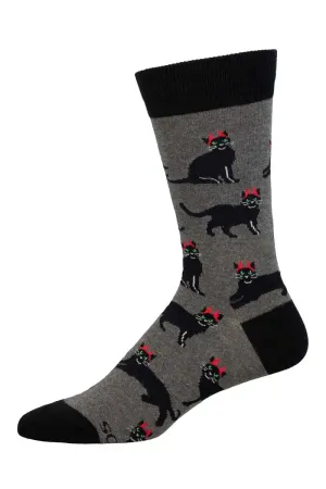 Mens SockSmith Devilish Cat Socks  A Purr-fectly Wicked Pair