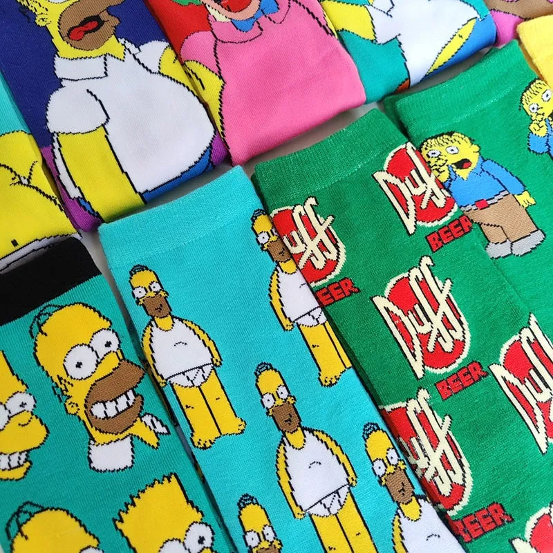 Street Style Cartoon Printed Casual Socks Set