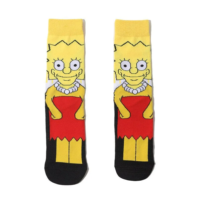 Street Style Cartoon Printed Casual Socks Set