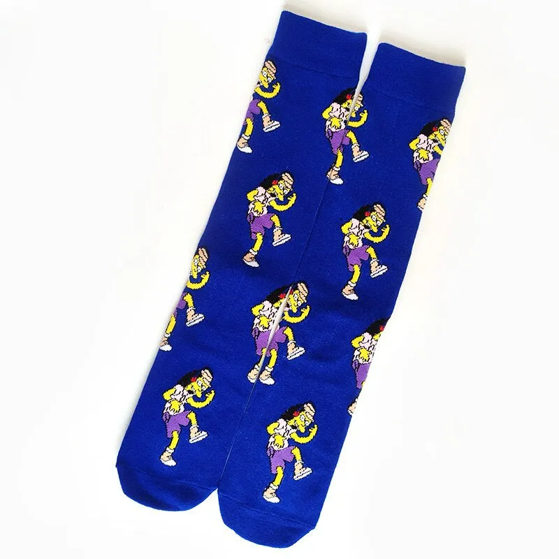Street Style Cartoon Printed Casual Socks Set