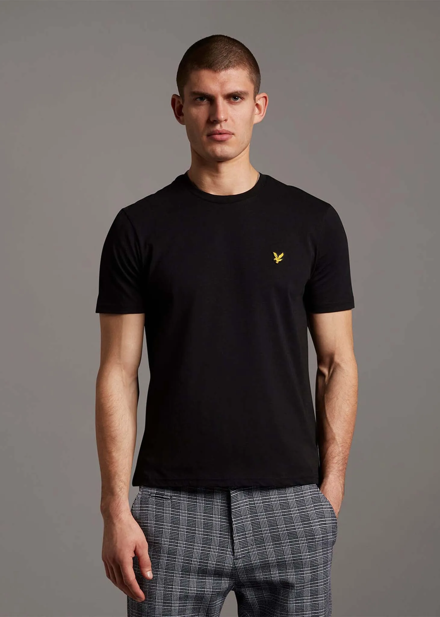 T-Shirt mit Rundhalsausschnitt - Tiefschwarz