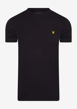 T-Shirt mit Rundhalsausschnitt - Tiefschwarz