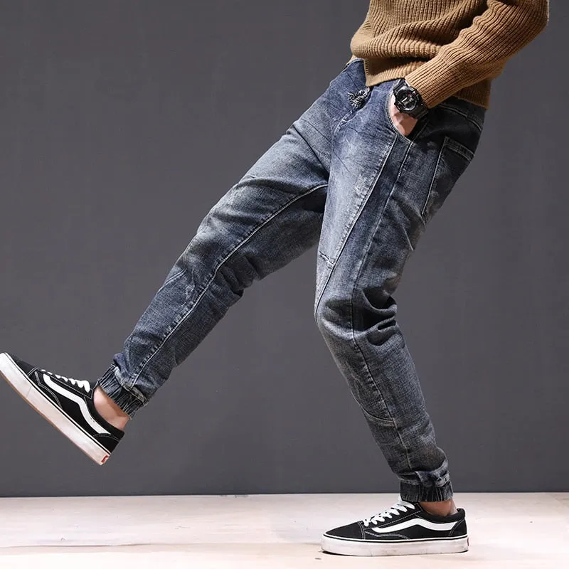 West Louis Elastic Waist Ruched Leisure Jeans