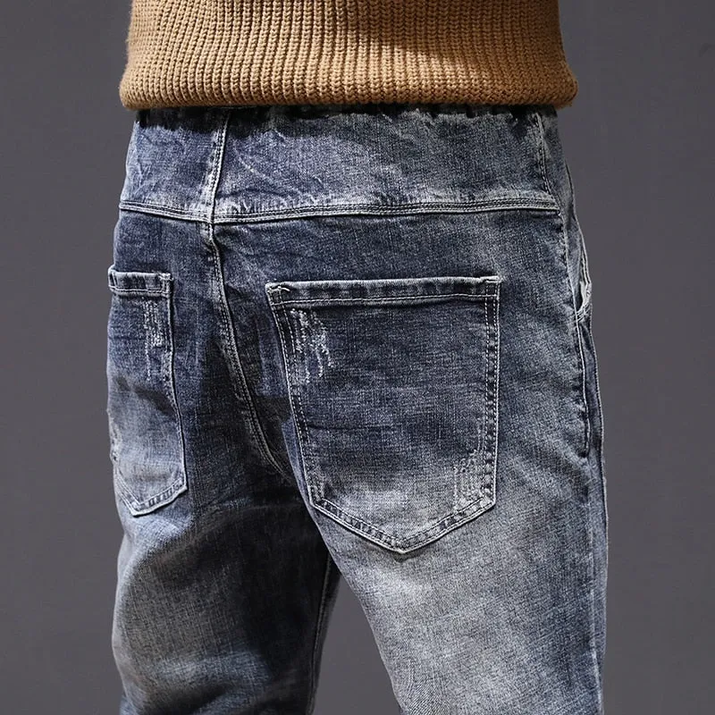 West Louis Elastic Waist Ruched Leisure Jeans