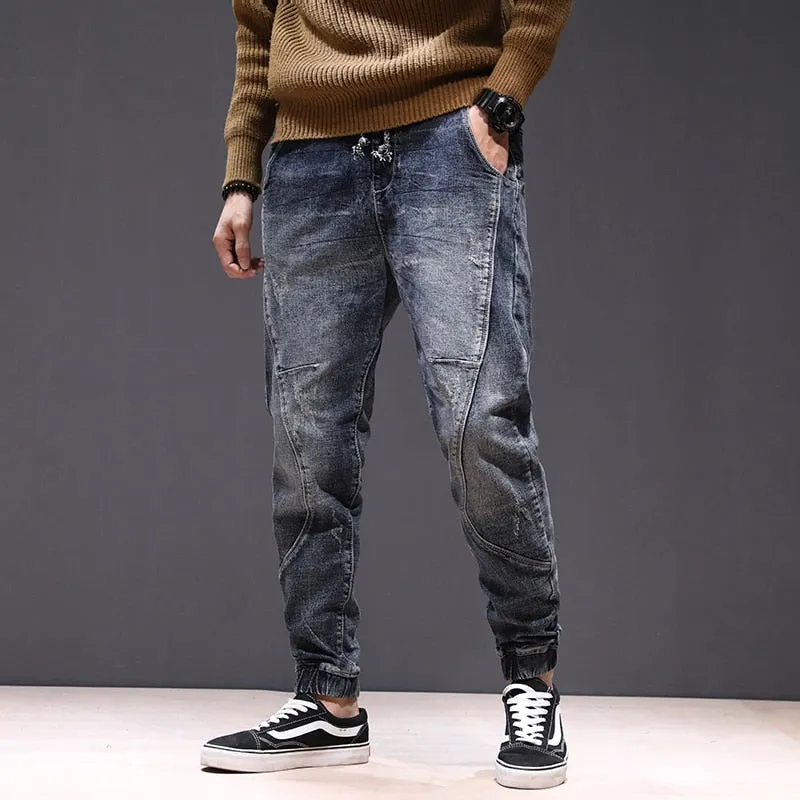 West Louis Elastic Waist Ruched Leisure Jeans