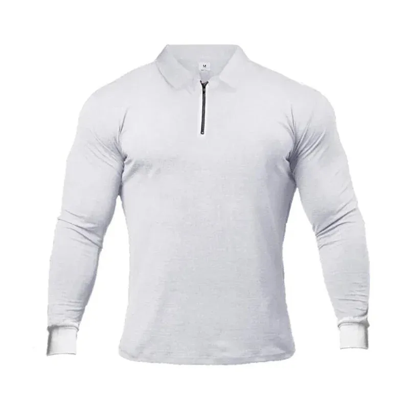 West Louis Long Sleeve Men Cotton Casual Golf Shirts