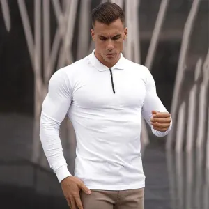 West Louis Long Sleeve Men Cotton Casual Golf Shirts