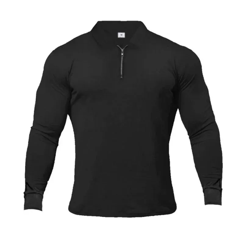 West Louis Long Sleeve Men Cotton Casual Golf Shirts