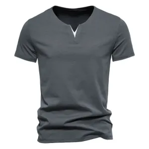 West Louis Summer V Neck Henley T-Shirt